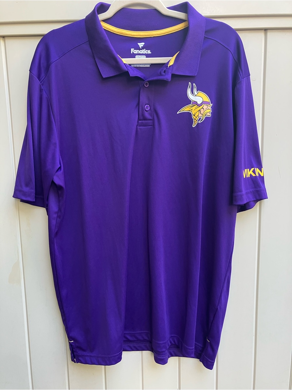 Men's Vikings polo Minnesota NFL Fanatics XL purple football fall Dadcore sporty
